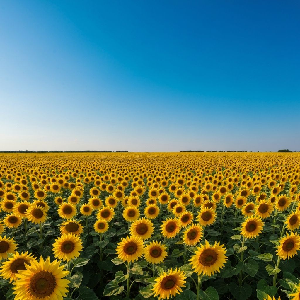 ウクライナのひまわり畑